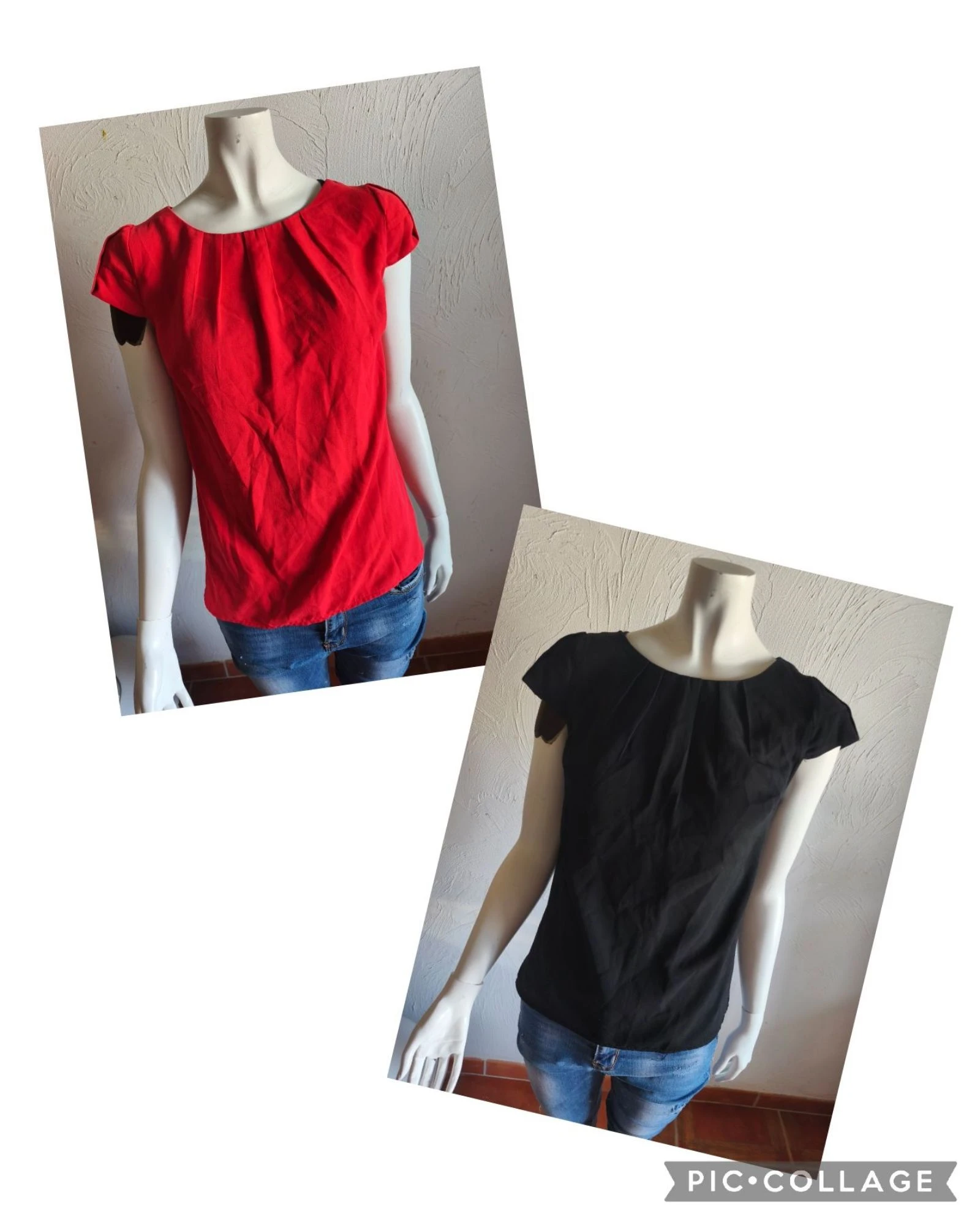 Lot de blouses noire et rouge